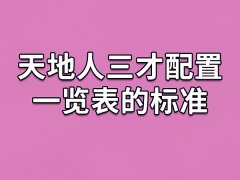 天地人三才配置一览表的标准,如何配置天地人三才