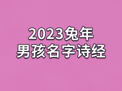 2023兔年男孩名字诗经:誉柳/言曲/俊实/彦柯