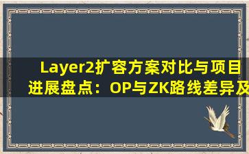 Layer2扩容方案对比与项目进展盘点：OP与ZK路线差异及交互注意事项