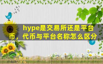 hype是交易所还是平台币，代币与平台名称怎么区分
