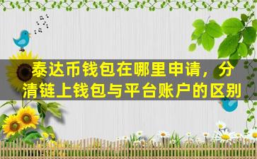 泰达币钱包在哪里申请，分清链上钱包与平台账户的区别