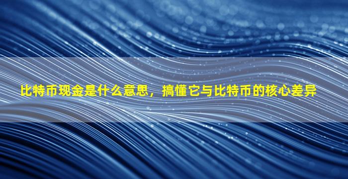 比特币现金是什么意思，搞懂它与比特币的核心差异